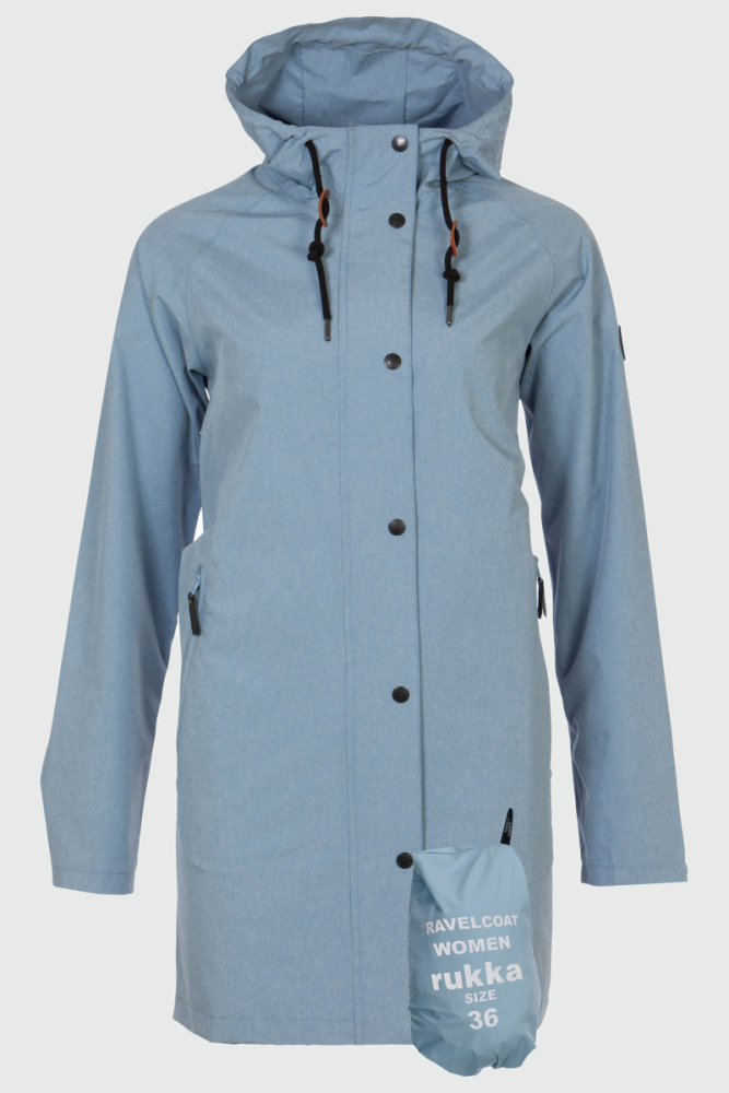 rukka Travelcoat Damen Regenmantel, faded denim, 44