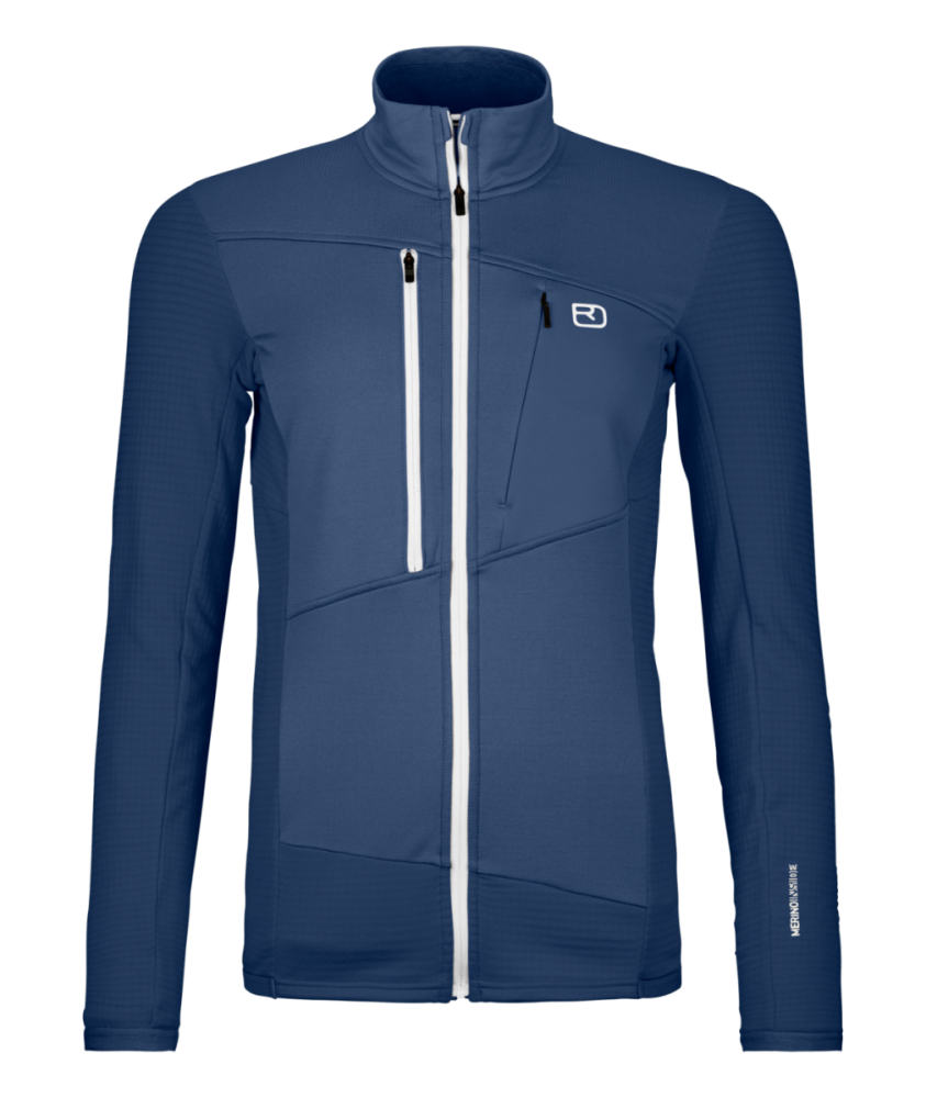 Ortovox FLEECE GRID JACKET W, blue nunatak, M