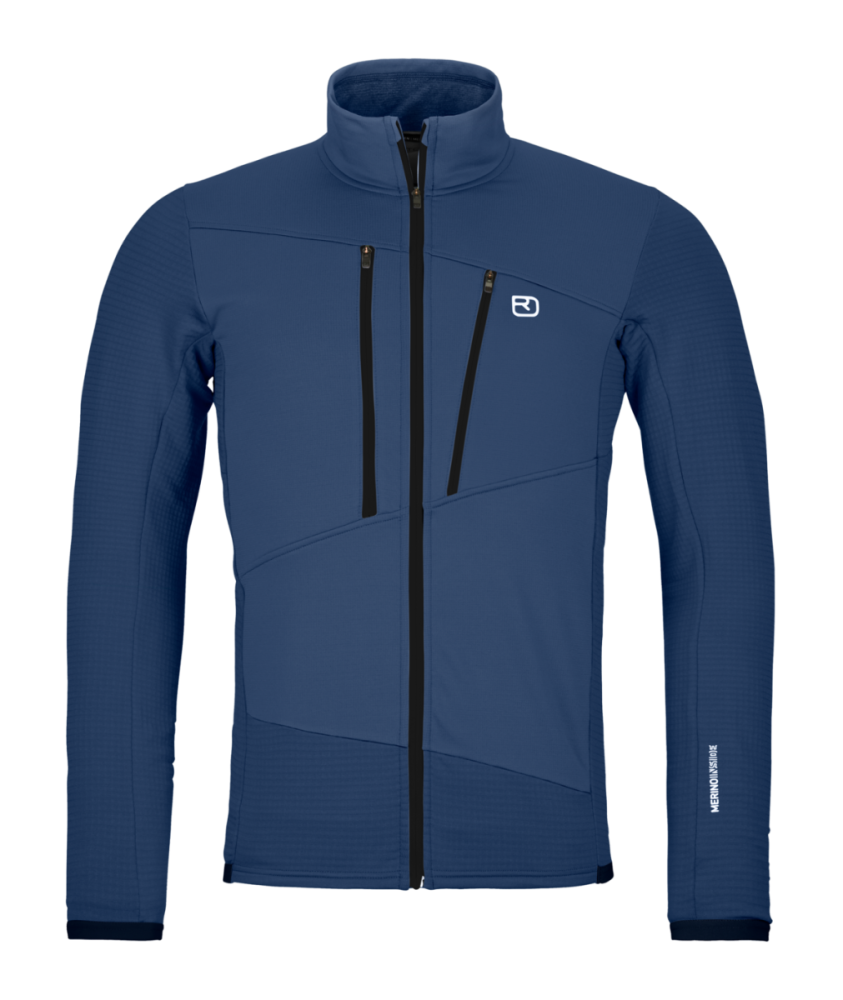 Ortovox FLEECE GRID JACKET M, blue nunatak, XXL