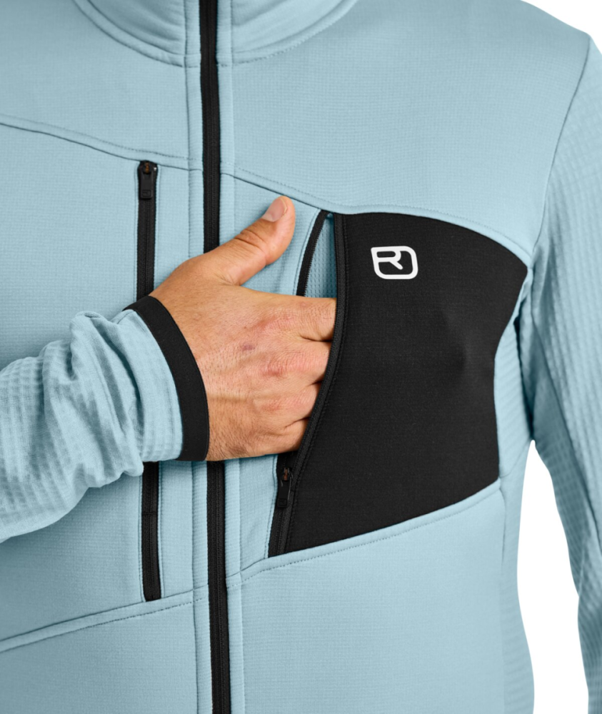 Ortovox FLEECE GRID JACKET M, blue nunatak, XXL