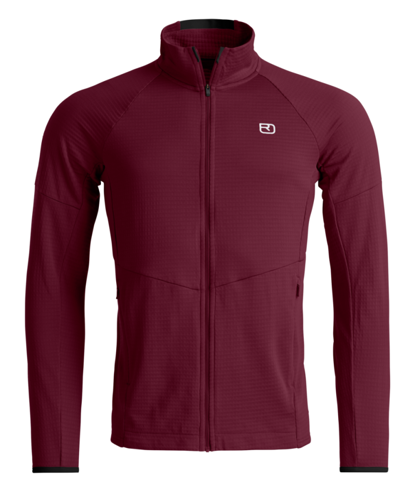 Ortovox Fleece Light Grid Jacket M, red malbec, L
