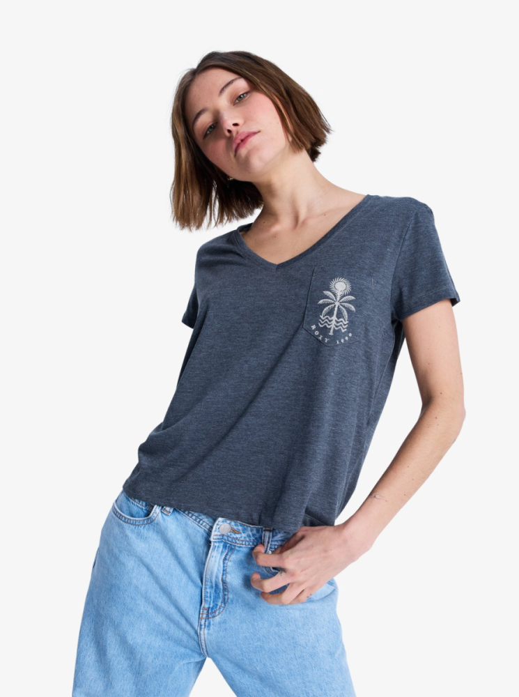 Roxy Laguna Green V Neck, Anthracite, XL