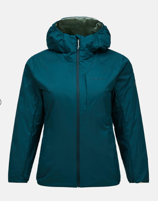 Peak Performance Freelight Reversible Insulated Hood Jacket Damen , PONDEROSA PINE/Green Valley, M