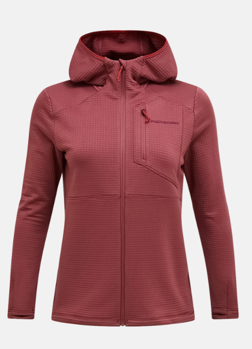 Peak Performance Trail Polartec® Power Grid™ Zip Hood Damen , Wild Rouge, L
