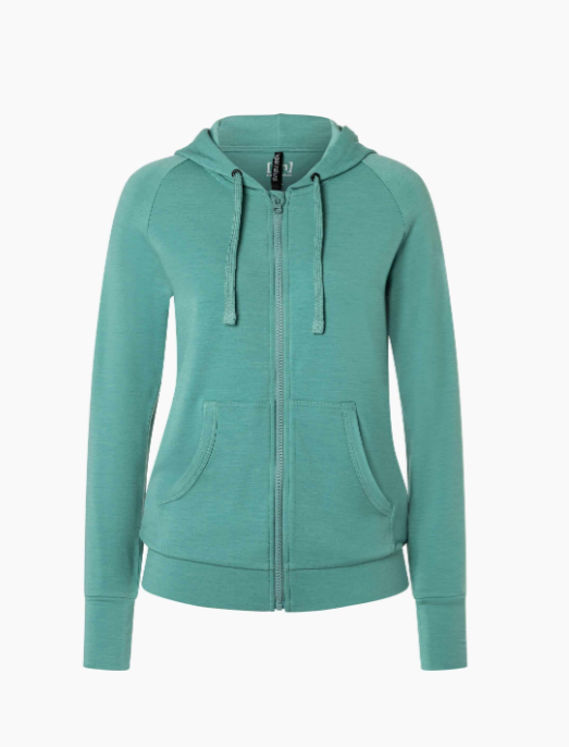 super.natural W EVERYDAY ZIP HOODIE, Lagoon Green, S