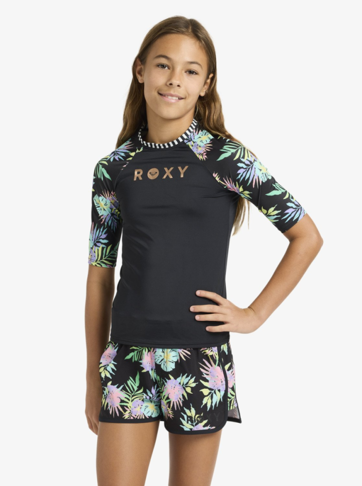 Roxy Active Rg Ss Lycra, Anthracite Aquarella Active Rg, 7/xs