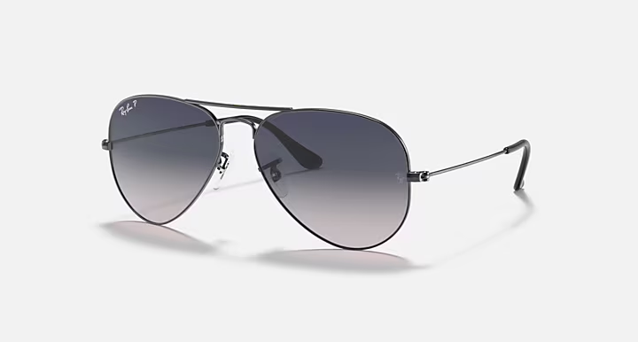 Ray Ban Aviator Large Metal, Gunmetal, Blue Gradient Grey Polar, 58