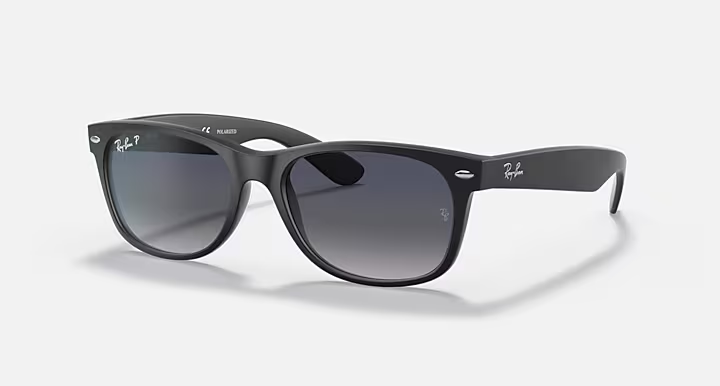 Ray Ban New Wayfarer, Matte Black, Blue Gradient Grey, 55