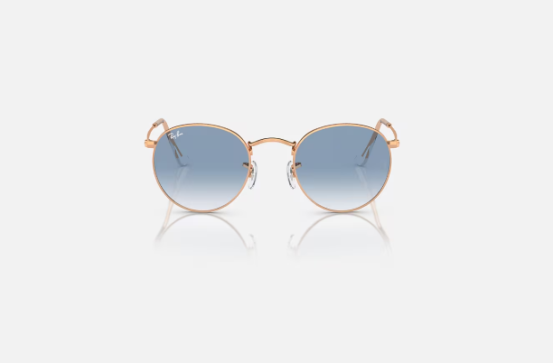 Ray Ban Round Metal, rose gold, blue