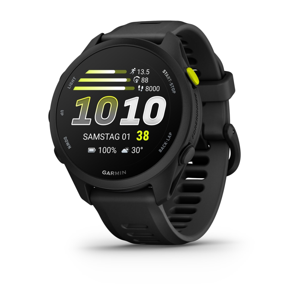 Garmin Forerunner® 70  Schwarz mit Schnellwechsel-Armband 20 mm Silikon