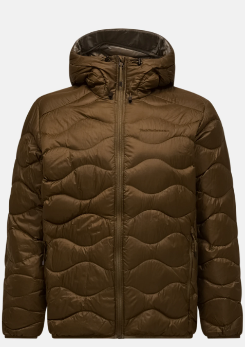 Peak Performance M Helium Down Hood Jacket, Meadow Moss/AVID BEIGE, M