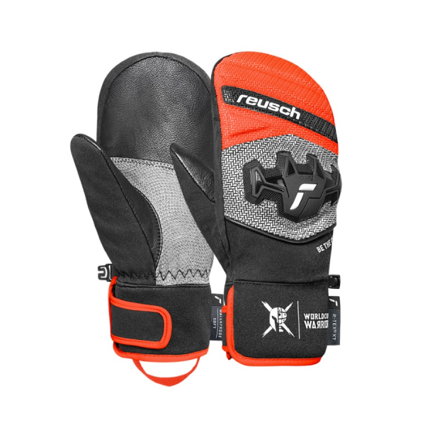 Reusch Worldcup Warrior R-TEX® XT Junior Mitten, black_silver_fluo red