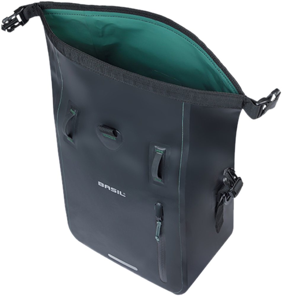 Basil Rivo M Einzeltasche, Tarp. MIK Hooks, 12-15L, schwarz