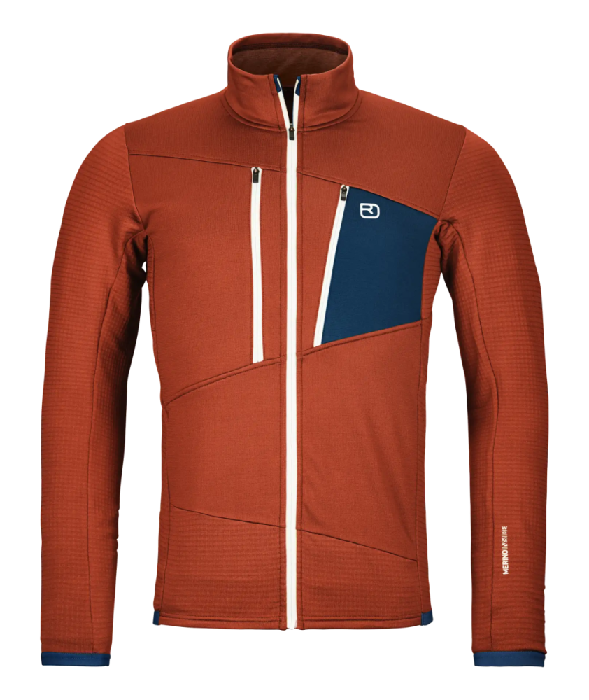 Ortovox FLEECE GRID JACKET M, clay orange, XXL