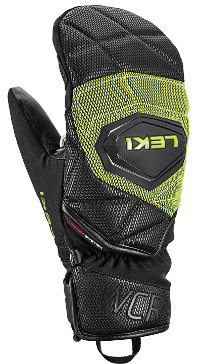 LEKI HS WCR Coach 3D Junior Mitt, black/ice-lemon, 8
