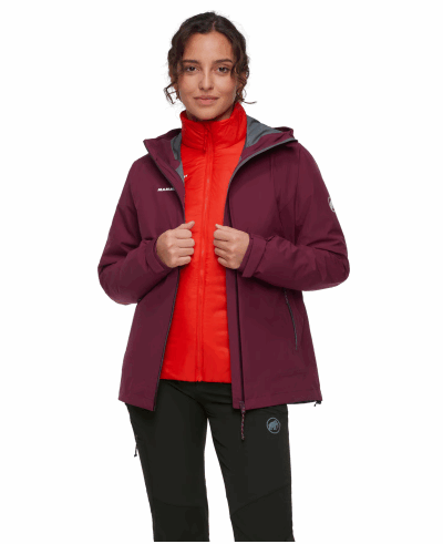 Mammut Alto Light 3 in 1 HS Hooded Jacket Women, vin-mammut red, L