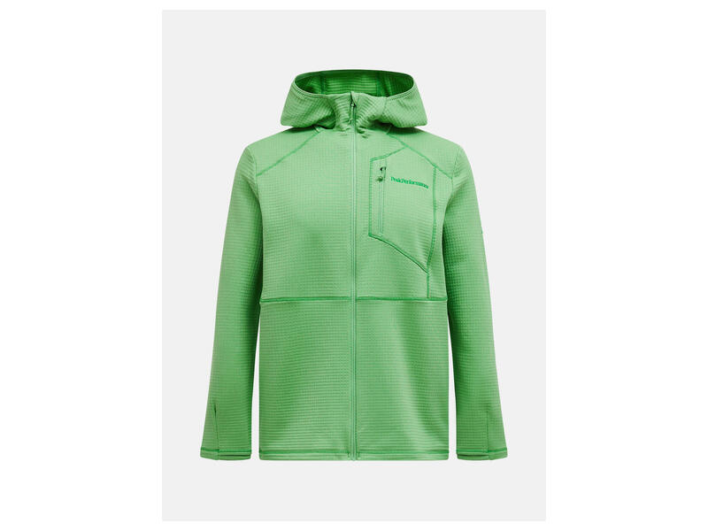 Peak Performance M Trail Polartec Zip Hood, PEPPERMINT, XL