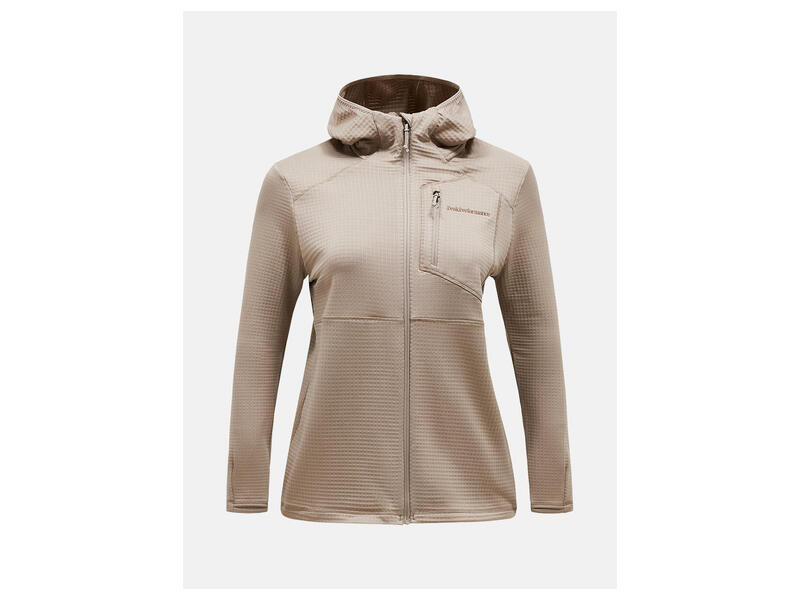 Peak Performance W Trail Polartec Zip Hood, AVID BEIGE, XL