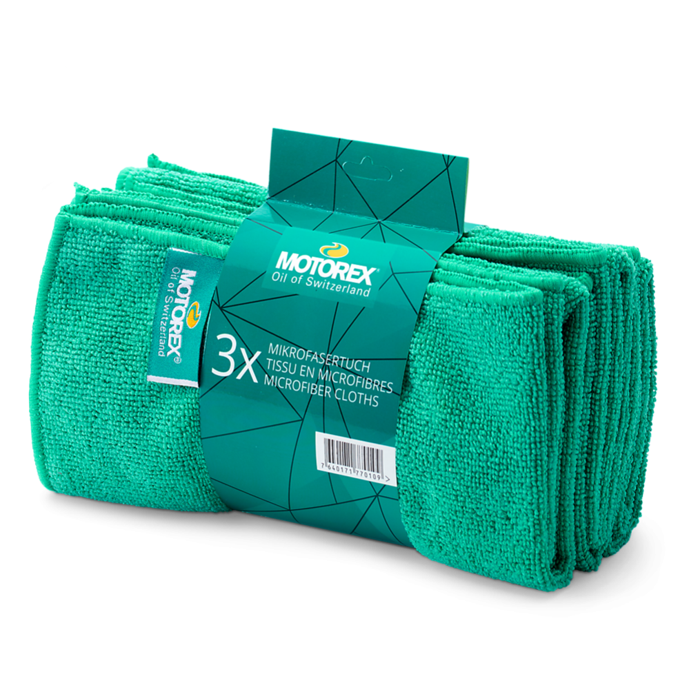 MOTOREX 3x Mikrofasertuch 40x40cm