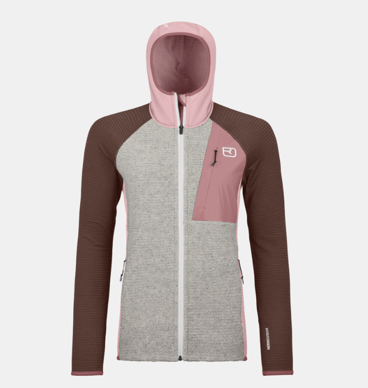 Ortovox FLEECE GP CLASSIC KNIT HOODY W, dawn rose