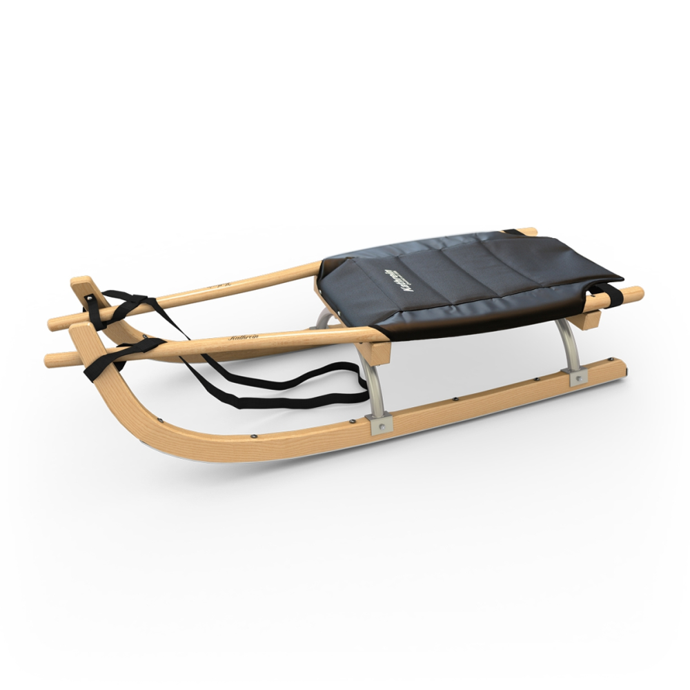 Kathrein Touren-Verleihrodel Zweisitzer mit Polstersitz gummiert, Schwarz, 125cm