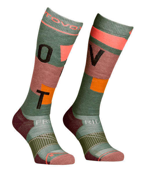 Ortovox FREERIDE LONG SOCKS COZY W, wild herbs, 39-41