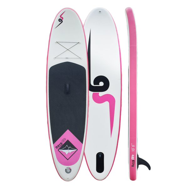 BergSee iSUP W Set 10'6", White / Pink, 10'6''x32''x6''